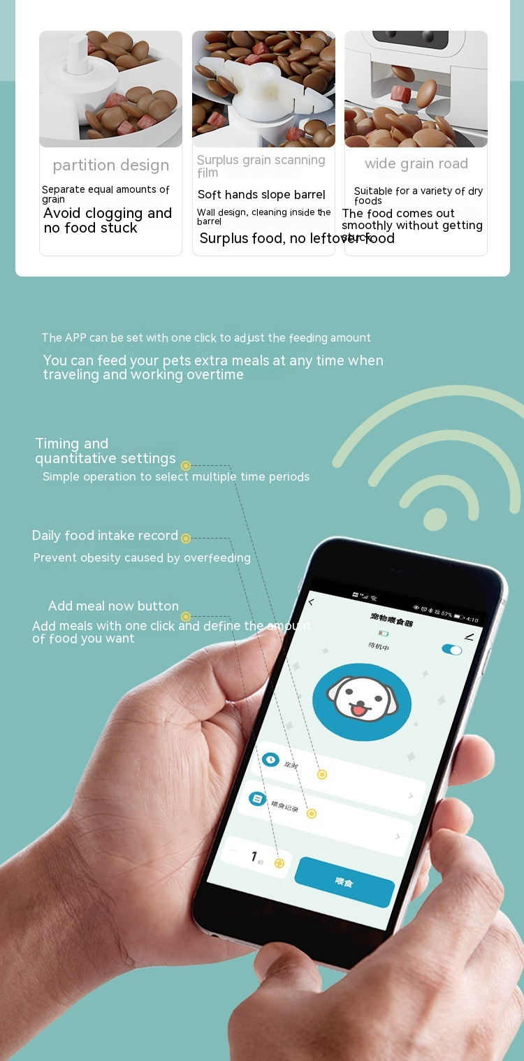 6L Automatic Pet Feeder – Smart Wi-Fi App Control with Optional Camera