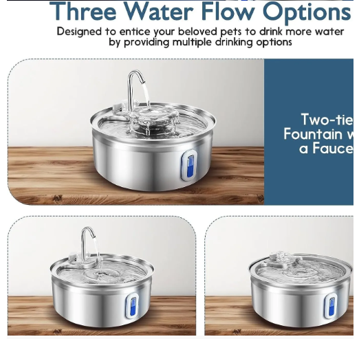 SteelFlow Pet Water Dispenser – Stainless Steel Fountain for Dogs & Cats