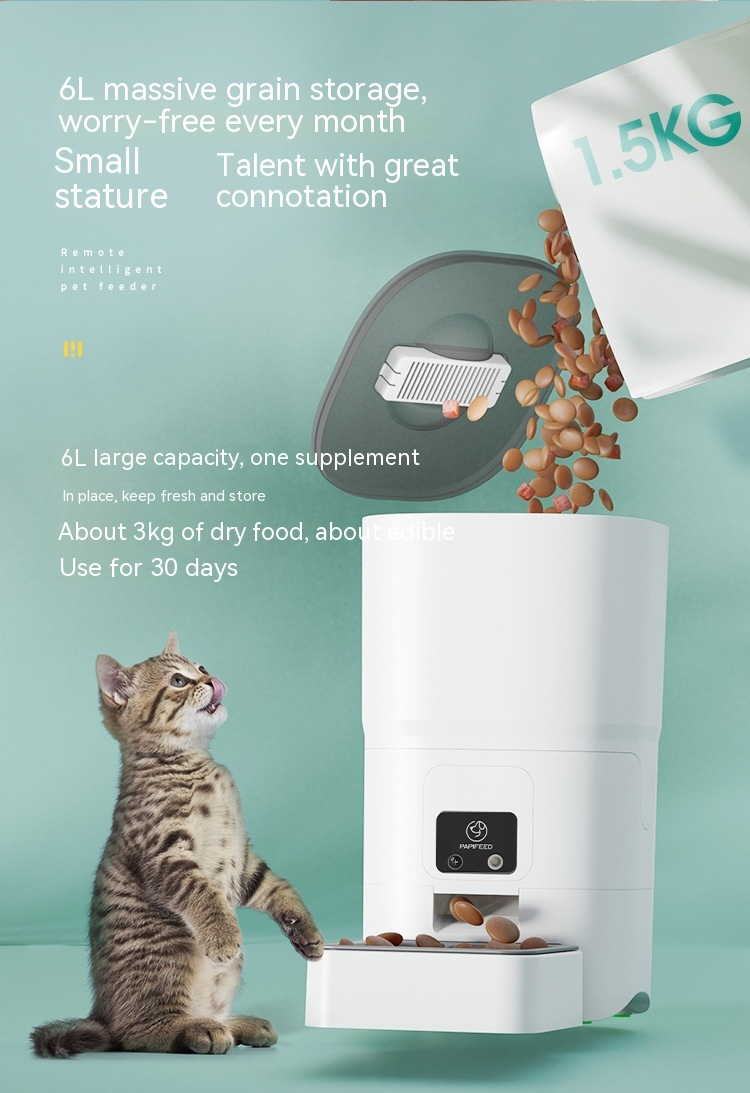 6L Automatic Pet Feeder – Smart Wi-Fi App Control with Optional Camera
