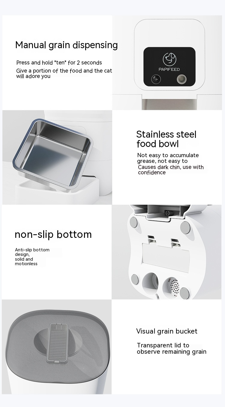 6L Automatic Pet Feeder – Smart Wi-Fi App Control with Optional Camera